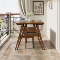 Ensemble de table à manger de style bistrot moderne en bois massif de luxe, 3 pièces, chaises empilables, sièges rembourrés, gain de place pour la cuisine, ZY013