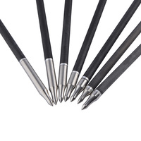 Pointes de flèches de tir à l'arc en acier inoxydable, 12 pièces/paquet, 75/100/125/150/200/250/300 grains, filetage universel, pointes de flèches argentées pour cibles