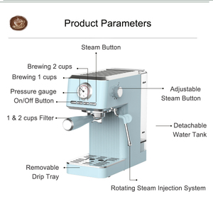 Machine à café <span class=keywords><strong>électrique</strong></span> expresso, petit appareil de cuisine, Machine à Cappuccino, Machine à café expresso - Product Image 2
