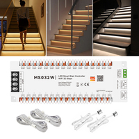 Kit d'Éclairage d'Escalier Intelligent à Capteur de Mouvement LED, Contrôleur WiFi Pleine Couleur pour Bande Lumineuse d'Escalier et Fondations de Plancher