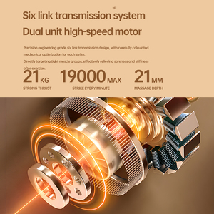 Productos más vendidos Pistola de masaje de mano inalámbrica Premium portátil Masajeador de recuperación de 6 cabezales Herramientas de masaje de fascia - Product Image 2