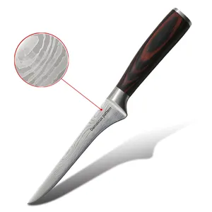 KITCHENCARE-cuchillo de cocina profesional con diseño de Damasco, utensilio para deshuesar carne