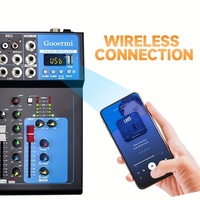 Gooermi F7 Professionnel Table de Mixage Audio Stéréo Studio Live 7 Canaux Bluetooth USB pour Enregistrement DJ