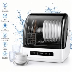 Lave-vaisselle de comptoir portable avec réservoir d'eau intégré, séchage à l'air chaud, commande tactile, lave-vaisselle compact pour la maison - Product Image 4