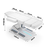 Fauteuil de Beauté Électrique Professionnel à 4 Moteurs, Pivotant à 360 Degrés, pour Injection Esthétique Médicale avec Commande Latérale au Pied