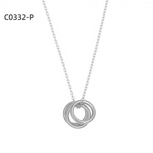 Collar con colgante de moda Amy Amy, aleación chapada en plata, círculo geométrico, regalo para mujer, joyería, cadena de serpiente C0332 - Product Image 1