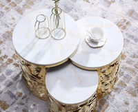 Nouvelle arrivée, table basse moderne en marbre, ensemble de 3 pièces, meubles de salon, intérieur
