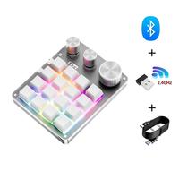 Keyboard Gaming mekanis, Keyboard 16 tombol 3 tombol, kabel USB BT/pemrograman nirkabel, Keyboard Mini makro kustom Keypad Hot-swap