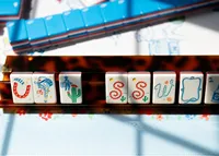 Ubin Mahjong Baru Warna Biru Kustom Miss Cowgirl dari Lucite Transparan 2 Lapis untuk Mainan Sepatu Bot Akrilik, Senjata Mainan, dan Ubin Mahjong Pantai