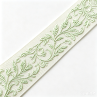Ruban personnalisé en polyester 100% de haute qualité, brodé avec un motif floral à haute densité, largeur 3 cm, pour chapeaux, vêtements, sacs - Source