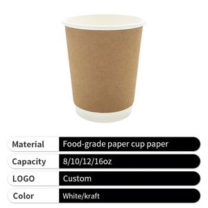 แก้วกาแฟกระดาษคราฟท์แบบใช้ครั้งเดียวทิ้ง พกพาสะดวก สำหรับขาย - Product Image 2