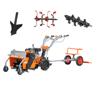 Orange Gasoline Power Tiller With Seed <b>Feeder</b> Attachment Multifunctional Farm Cultivator For Orchard And <b>Lawn</b> Care - Product Image 1