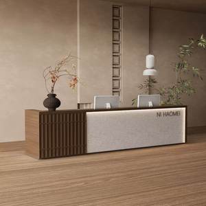 Comptoir d'accueil de luxe léger, bureau d'accueil peint pour salon de beauté, institut de manucure, salon de coiffure, centre esthétique - Product Image 1