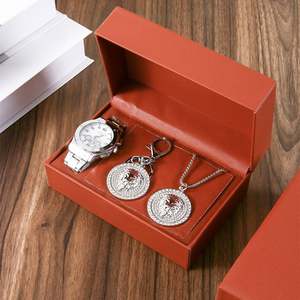 Teacher's Day Three-Piece Glass <b>Watch</b> Necklace Keychain Set Promotional Novelty Modern Simple Digital Printing Holiday Gift - Product Image 2