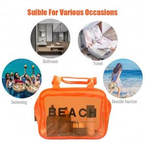 Bolsa de Cosméticos Transparente Grande con Logotipo Personalizado, Bolsa de Almacenamiento de PVC Transparente para Piscina y Playa - Product Image 6