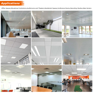 Panneau de plafond métallique acoustique ignifuge insonorisé 3D 24x48 avec bord biseauté à poser en treillis - Product Image 6