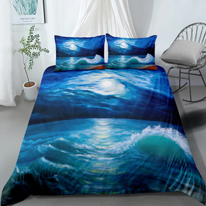 Bãi Biển Đại Dương Duvet cover Set hoàng hôn Hawaii sóng hòn đảo nhiệt đới và biển Bãi biển thiên nhiên Polyester bedding Set Comforter Cover - Product Image 3
