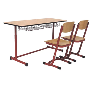 Juego de escritorio y silla doble de metal moderno de tipo fijo de gran oferta para la escuela - Product Image 2