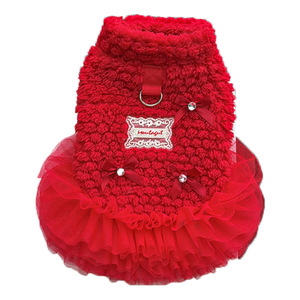Vestido Tutú con Forro Polar para Mascotas Weiwang, Ropa Roja de Invierno para Perros y Gatos, para Osos Teddy, Bichón Frisé y Gatos sin Pelo - Product Image 5
