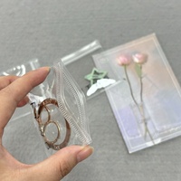 Sacs en plastique transparents givrés en PVC imprimés sur mesure, petits sacs à fermeture éclair auto-adhésifs pour l'emballage d'accessoires de boutique, emballage de bijoux
