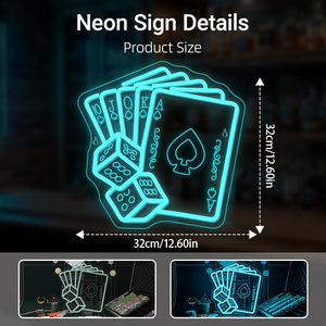 Dice Poker Letreros Neon LED dimmable USB powered ambient <b>light</b> store <b>window</b> decoration <b>light</b> street indicator <b>light</b> Customized - Product Image 1