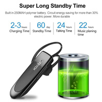 Eseed Earphone Mini LC-B41, Headset nirkabel telinga tunggal, Earphone Mini Hands Free dengan kait telinga