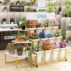 Expositor de Flores, Soporte de Esquina para Flores en Floristería, Expositor de Flores de Hierro Forjado Escalonado de Varias Capas - Product Image 2