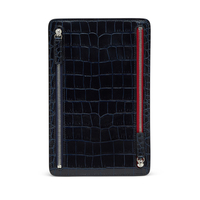 Dompet Panjang Unisex Gaya Nasional Berbahan Kulit Buaya Asli Tipis dengan Logo Kustom Mewah Mount Yanzhi, Dilengkapi RFID, Resleting Poliester, dan Benang Jahit