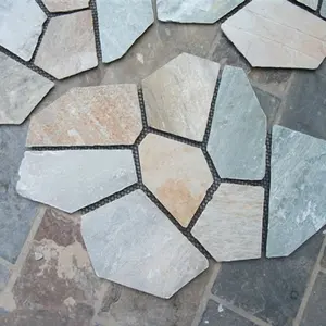 Chinese Natuurlijke Outdoor Landscaping Tuin Steen Crazy Leisteen Bestrating Blauw Slate Bestrating