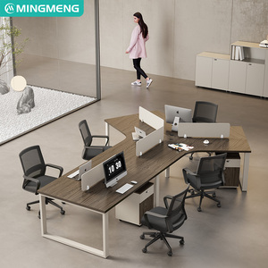 Combinación de escritorio y silla de oficina, simple, moderna, estación de trabajo con pantalla para 3/6 personas, escritorio para personal de oficina - Product Image 4