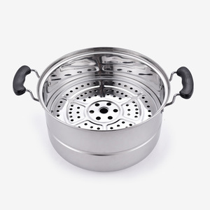 Vaporera de acero inoxidable de 24 cm de doble capa con asas para cocinar alimentos - Product Image 1