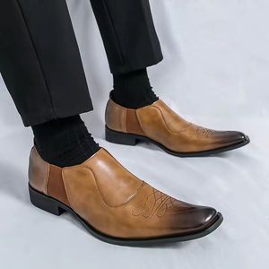 Chaussures Richelieu en Cuir Véritable de Haute Qualité pour Hommes, Modèle 2025, Style Décontracté et Habillé, à Lacets, Bout Pointu, Design Intemporel - Product Image 6