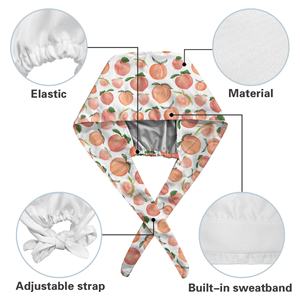 Simpatico cappello da infermiera con motivo stampato in cotone da lavoro taglia 10 pz copricapo personalizzato satinato interno o Logo regolabile per capelli lunghi - Product Image 5