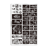 BIN 9.5*14.5cm plaque à ongles 17 Types feuille chaude plaque d'estampage en acier inoxydable avec couleur argent pour Salon