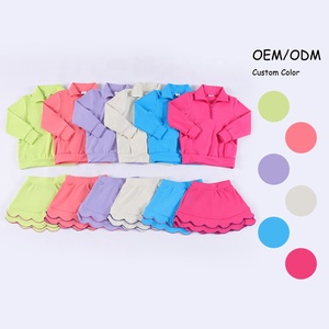 Logo personnalisé OEM Ensemble yoga et gymnastique pour enfants Vêtements de sport Veste à glissière de fitness pour petites filles Motif décontracté solide Taille 5t - Product Image 4