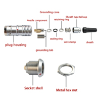Conector Circular Impermeable de 3 Pines UHUB Serie K 1K para Aplicaciones Industriales