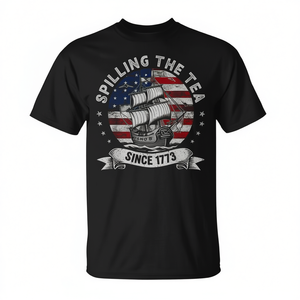 Camiseta Unisex de Cuello Redondo y Manga Corta con Estampado de la Bandera de Estados Unidos (Rojo, Blanco y Azul) para el 4 de Julio, desde 1773, Promocional para Adultos - Product Image 2