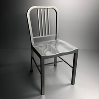 Chaise de salle à manger tout métal anti-rouille pour la maison et le jardin, chaise en métal thermolaqué pour patio extérieur et salle à manger intérieure