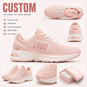 Chaussures de course en maille respirante à lacets OEM ODM, personnalisables avec logo, légères, pour la marche, vente en gros - Product Image 2