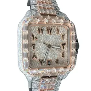 Reloj de Pulsera Hip Hop con Diamantes Moissanite de Diseño Único y Lujoso, con Incrustaciones de Diamantes VVS - Product Image 2