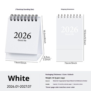 2026 Morandi Mini Kawaii anglais <span class=keywords><strong>calendrier</strong></span> 6 couleurs papier Table <span class=keywords><strong>calendrier</strong></span> de bureau imprimé affichage <span class=keywords><strong>calendrier</strong></span> - Product Image 6