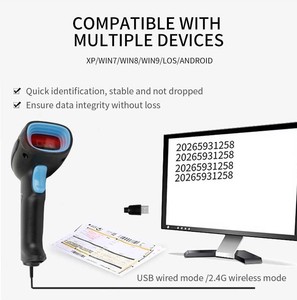 Cqh10bg không dây 2.4G Đầu đọc mã vạch có dây <span class=keywords><strong>USB</strong></span> 1D CCD Máy Quét Mã Vạch BT Máy quét mã vạch cho cửa hàng bán lẻ giá quét - Product Image 4
