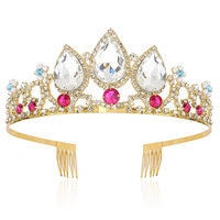 Diadema de Aleación Daimai para Niñas, Estilo Europeo y Americano, Joyería para Bodas y Cumpleaños, Corona en Forma de Corazón de Princesa