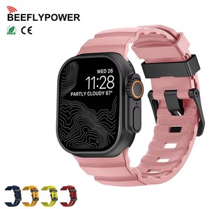 <span class=keywords><strong>Bracelet</strong></span> de montre en silicone et titane BEEFLYPOWER compatible avec <span class=keywords><strong>Apple</strong></span> <span class=keywords><strong>Watch</strong></span> <span class=keywords><strong>Ultra</strong></span> 2 11 10 9 8 IWatch 42 mm 45 mm 46 mm 49 mm - Product Image 1