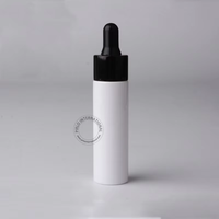 Flacon compte-gouttes en plastique de couleur blanche unie de 30ml avec bouchon compte-gouttes Flacon compte-gouttes cosmétique en plastique pour sérum d'essence d'huile essentielle