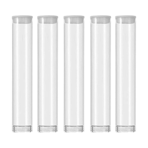 Récipients de perles de graine de tube en plastique transparent 13x80mm Tubes d'emballage transparents transparents avec bouchons