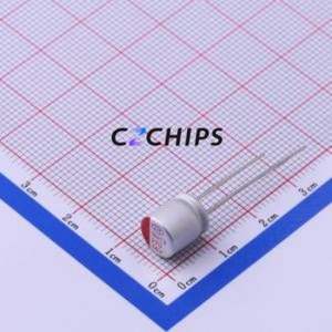 ตัวเก็บประจุแบบแข็ง PCR1CEN271MB08LL35WP ชนิด Through Hole (THT), ขนาด D8xL8 มม. 270uF 20% 16V 3.5 มม. - Product Image 1