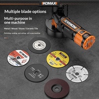 Mini-meuleuse d'angle à moteur à balais avec batterie au lithium Komax 16,8 V - Machine de polissage et de découpe rechargeable multifonctionnelle pour la maison