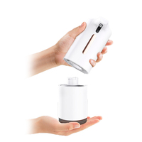 Distributeur automatique de savon moussant Morton avec capteur, sur pied, en ABS, pour usage domestique et hôtelier, recharge USB, capacité 300 ml
