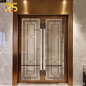Foshan ที่ทันสมัยตกแต่งด้านหน้าคู่ประตูทางเข้าการออกแบบประตูด้านนอกประตูรายการด้านหน้า